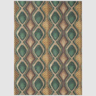 Emerald & Gold Diamond Snake Skin Pattern Design Tissue Paper