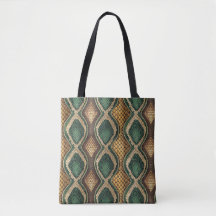 Emerald & Gold Diamond Snake Skin Pattern Design