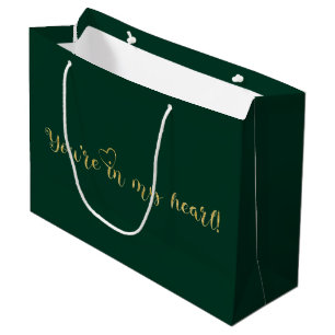 Emerald & Gold elegant glitter luxury  Large Gift Bag