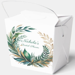 Emerald & Gold Floral Bridal Shower Favour Box