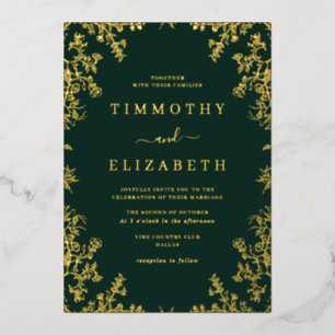 Emerald Gold Floral Elegant Wedding