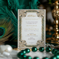 Emerald Gold Islamic Watercolor Wedding