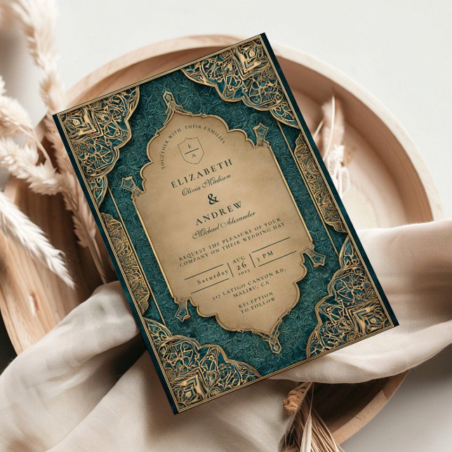 Emerald Gold Islamic Wedding Invitation (Creator Uploaded)