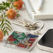 Emerald Gold Ivory Red Blue Giant Square Mosaic