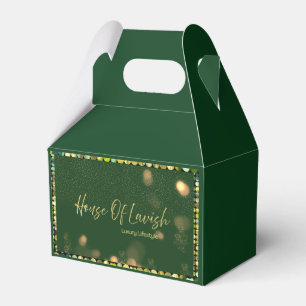 Emerald Gold Sequin Favour Boxes Luxury Glam Party