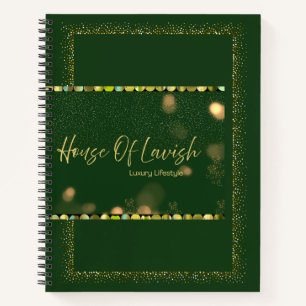 Emerald Gold Sequin Spiral Signature Journal