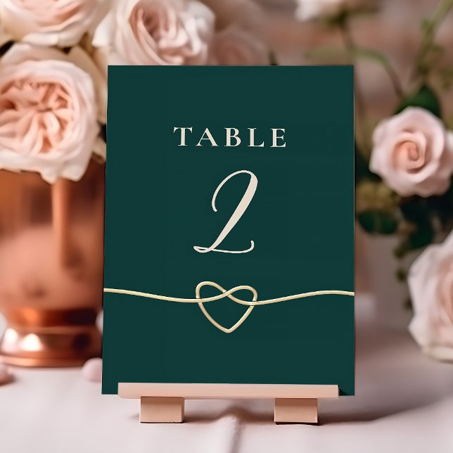 Emerald Gold Wedding Table Number Card (Creator Uploaded)