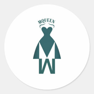 Emerald Gown Silhouette Classic Round Sticker