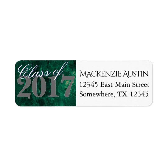Emerald Grad Jade Shamrock Green Party Theme Return Address Label