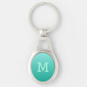 Emerald Gradient custom monogram key chain