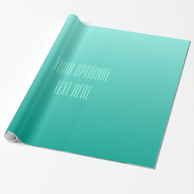 Emerald Gradient custom text wrapping paper (Unrolled)