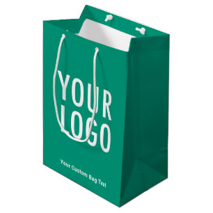 Emerald Green 10 inch Gift Bag Custom Logo Medium