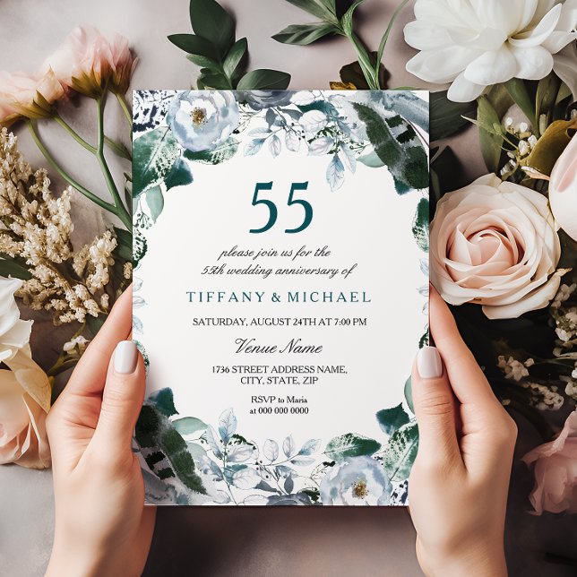 Emerald Green 55th Wedding Anniversary Invite (Creator Uploaded)