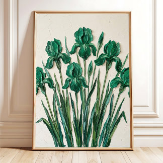 Emerald Green Abstract Art Canvas Print