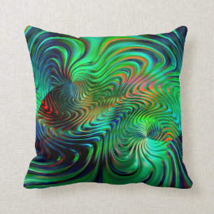 Emerald Green Abstract Cushion