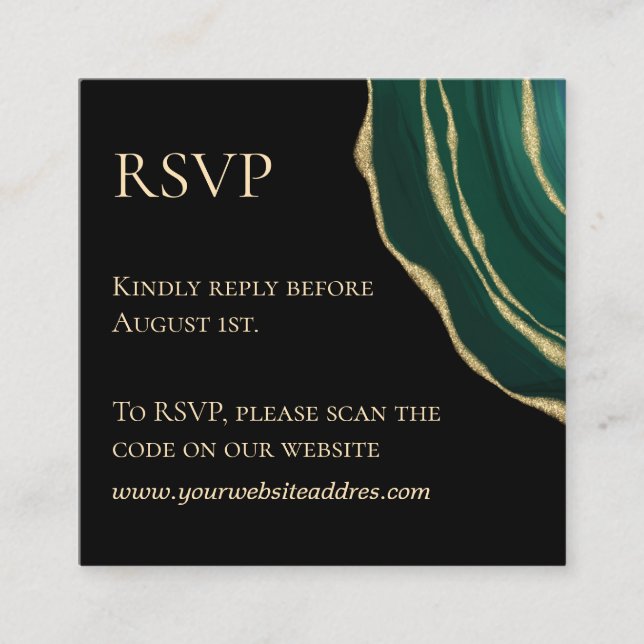 Emerald green agate  enclosure card (Front)