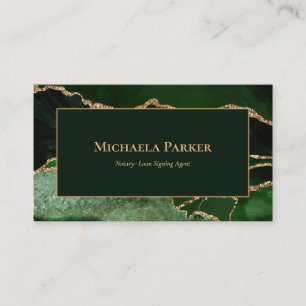 Emerald Green Agate Professional Business Card