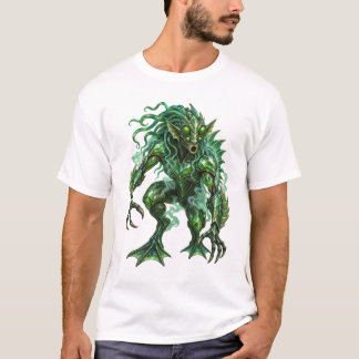 Emerald Green Alien Sea Monster Dark Fantasy Creat T-Shirt