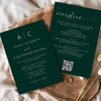 Emerald Green All In One Wedding QR Code