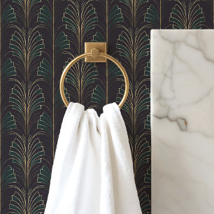 Emerald Green And Black Art Deco  Wallpaper