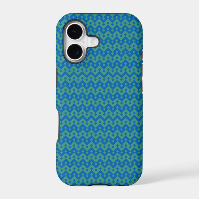 Emerald Green and Bright Blue Islamic Pattern (Back)