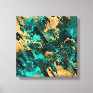 Emerald Green and Gold abstract Canvas Print