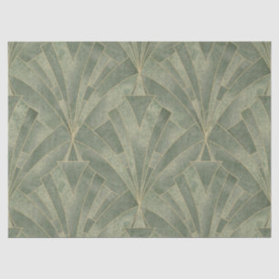 Emerald Green and Gold Art Deco Pattern Tissue Paper