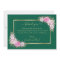 Emerald Green and Gold Blush Floral Thank You Card