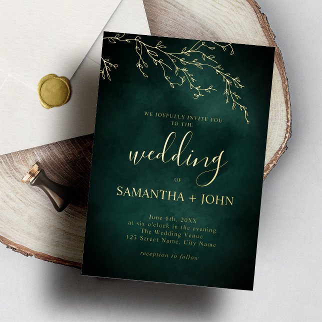 Emerald Green and Gold Botanical Elegant Wedding (Creator Uploaded)