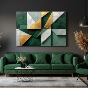 Emerald Green and Gold Canvas Print