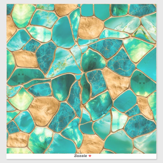 Emerald Green and Gold cells abstract (Sheet)