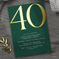 Emerald Green and Gold | Elegant 40th Birthday