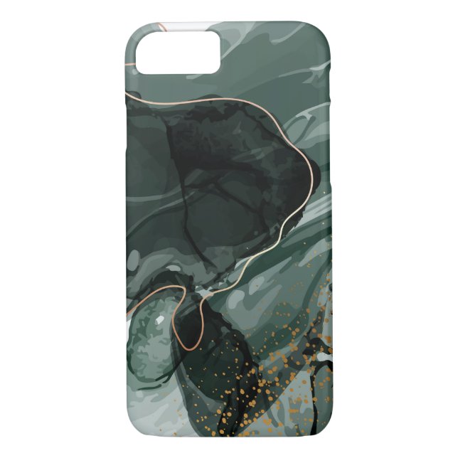 Emerald Green and Gold Marble, Marble Background Case-Mate iPhone Case (Back)