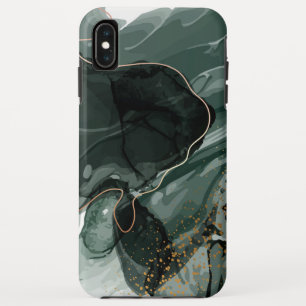 Emerald Green and Gold Marble, Marble Background iPhone XS Max Case