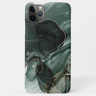 Emerald Green and Gold Marble, Marble Background iPhone 11 Pro Max Case