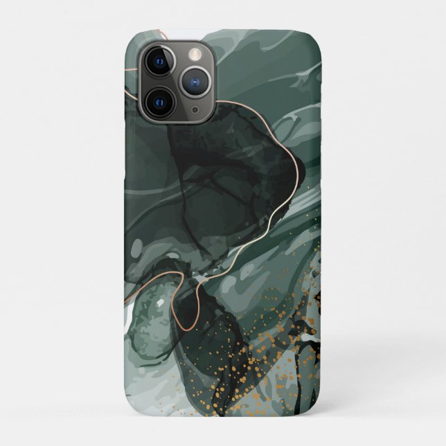 Emerald Green and Gold Marble, Marble Background Case-Mate iPhone Case (Back)