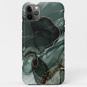 Emerald Green and Gold Marble, Marble Background iPhone 11 Pro Max Case