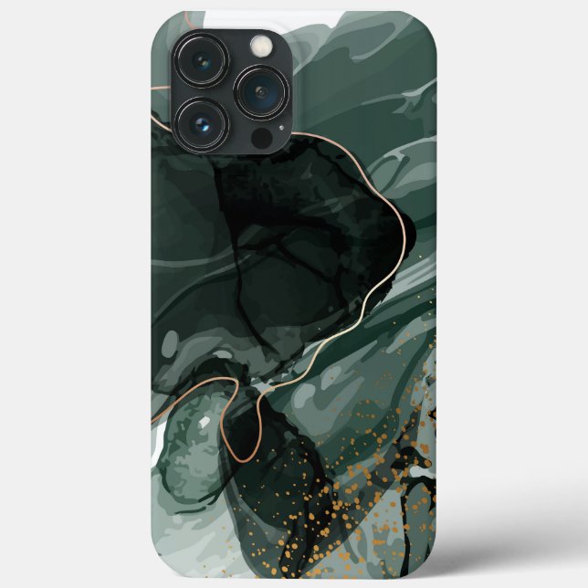 Emerald Green and Gold Marble, Marble Background Case-Mate iPhone Case (Back)