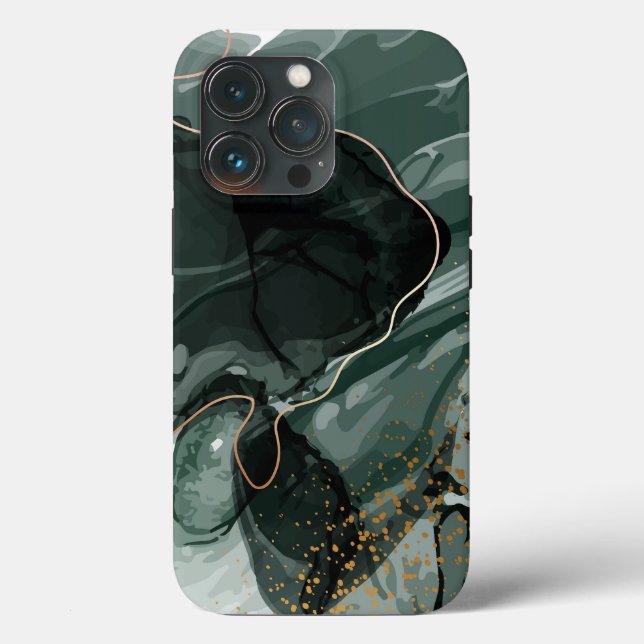 Emerald Green and Gold Marble, Marble Background Case-Mate iPhone Case (Back)