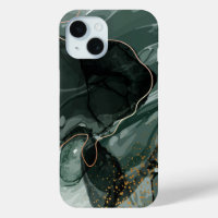 Emerald Green and Gold Marble, Marble Background