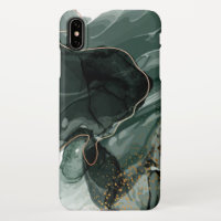 Emerald Green and Gold Marble, Marble Background