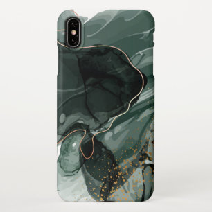 Emerald Green and Gold Marble, Marble Background iPhone XS Max Case