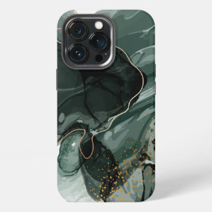 Emerald Green and Gold Marble, Marble Background iPhone 13 Pro Case