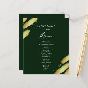 Emerald Green and Gold Paint Budget Event Menu