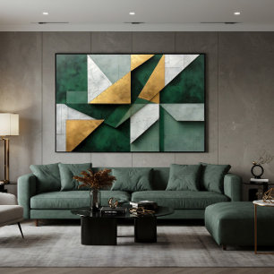Emerald Green and Gold Poster