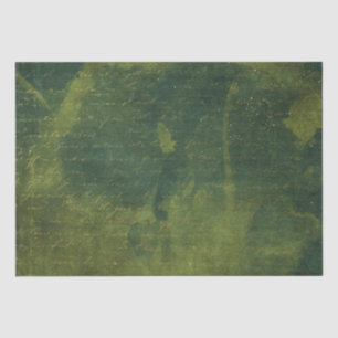 Emerald Green and Gold Script Tissue Paper