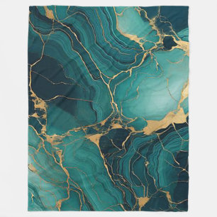 Emerald Green and Gold Sherpa Blanket Bliss