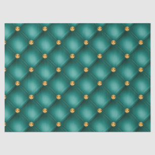 Emerald Green and Gold Tufted Tissue Paper