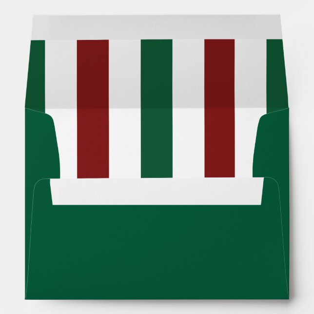 Emerald Green and Red Striped Envelopes (Back (Bottom))
