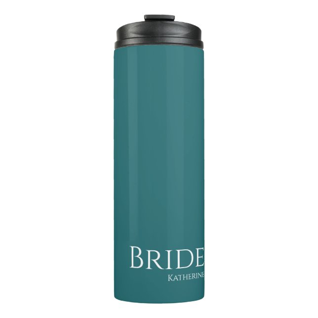 Emerald Green and White-Bride- Thermal Tumbler (Front)
